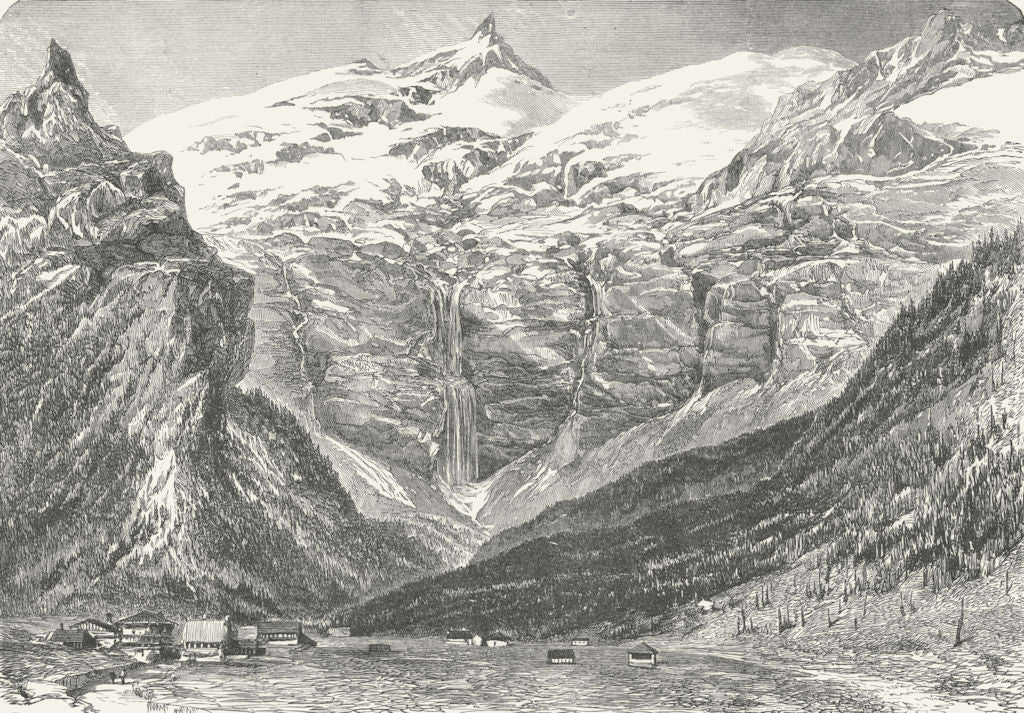 SWITZERLAND. Creux Champs 1891 old antique vintage print picture